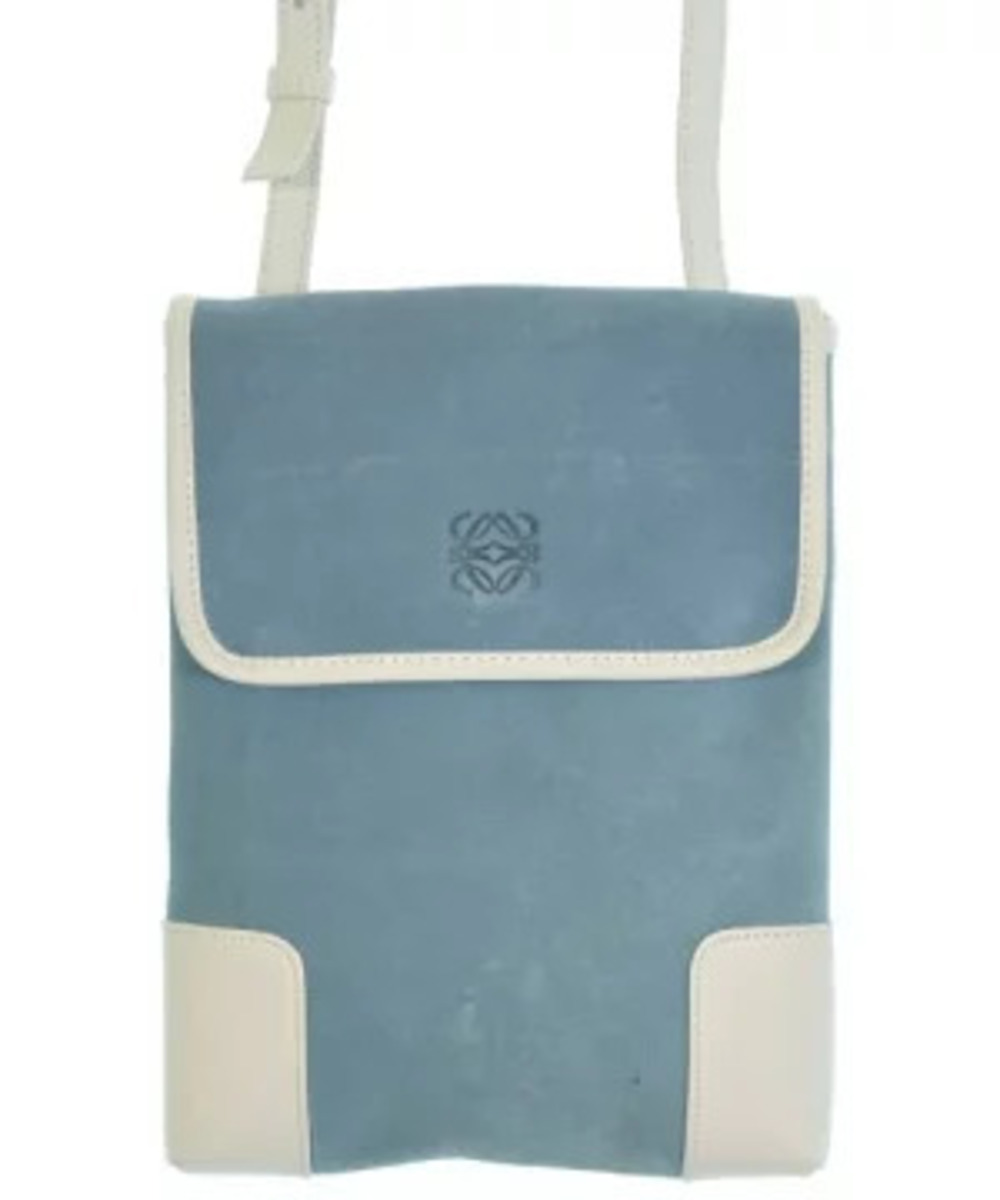 Loewe Anagram Leather Phone Crossbody Bag Blue